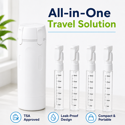 CarrySmart | Leak-Proof 4-in-1 Travel Toiletry Bottle Set