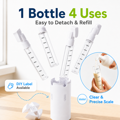 CarrySmart | Leak-Proof 4-in-1 Travel Toiletry Bottle Set