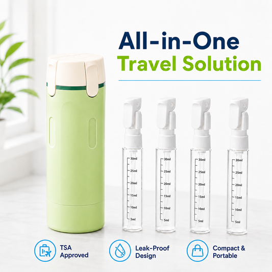 CarrySmart | Leak-Proof 4-in-1 Travel Toiletry Bottle Set